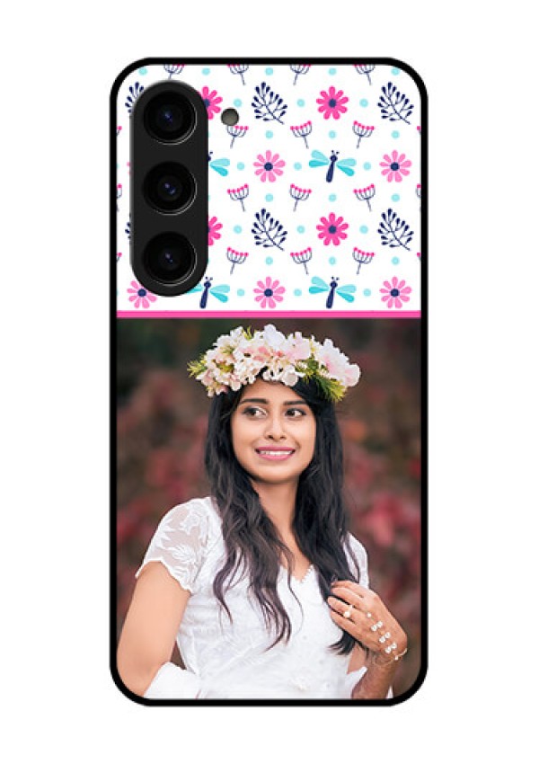 Galaxy S23 5G Photo Printing on Glass Case - Colorful Flower Design