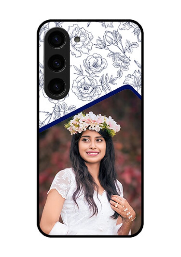 Galaxy S23 5G Personalized Glass Phone Case - Premium Floral Design