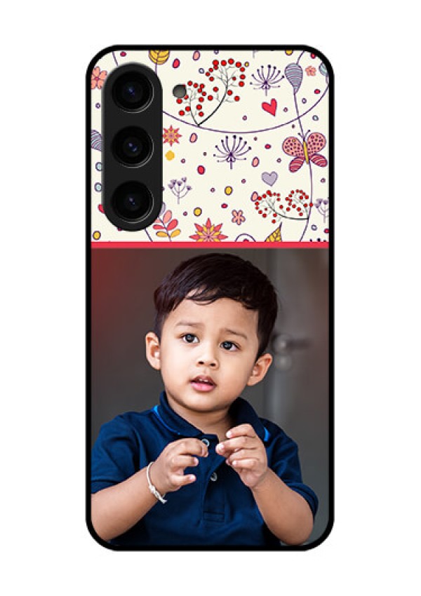 Galaxy S23 5G Custom Glass Mobile Case - Premium Floral Design