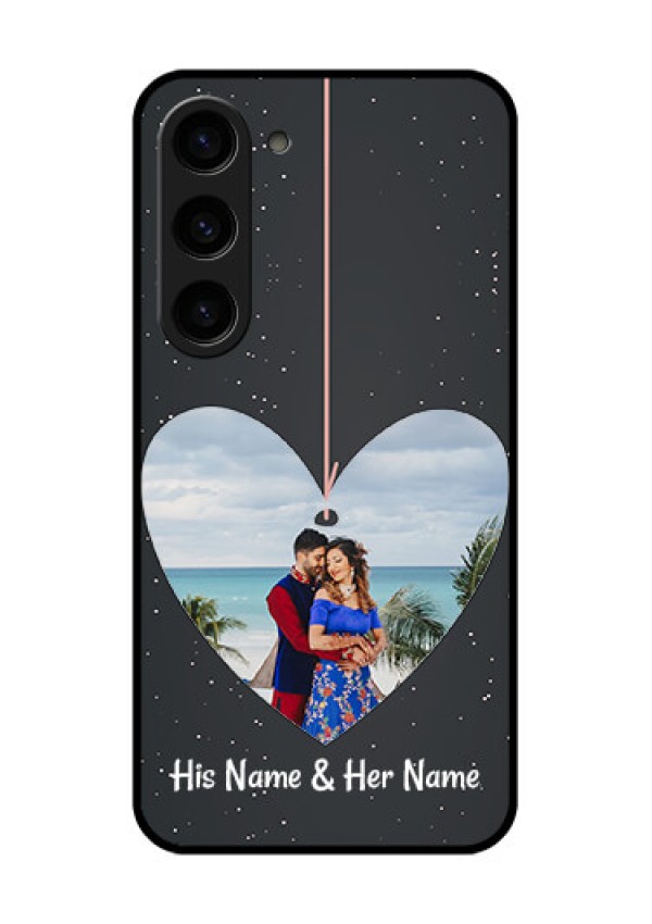 Galaxy S23 5G Custom Glass Phone Case - Hanging Heart Design