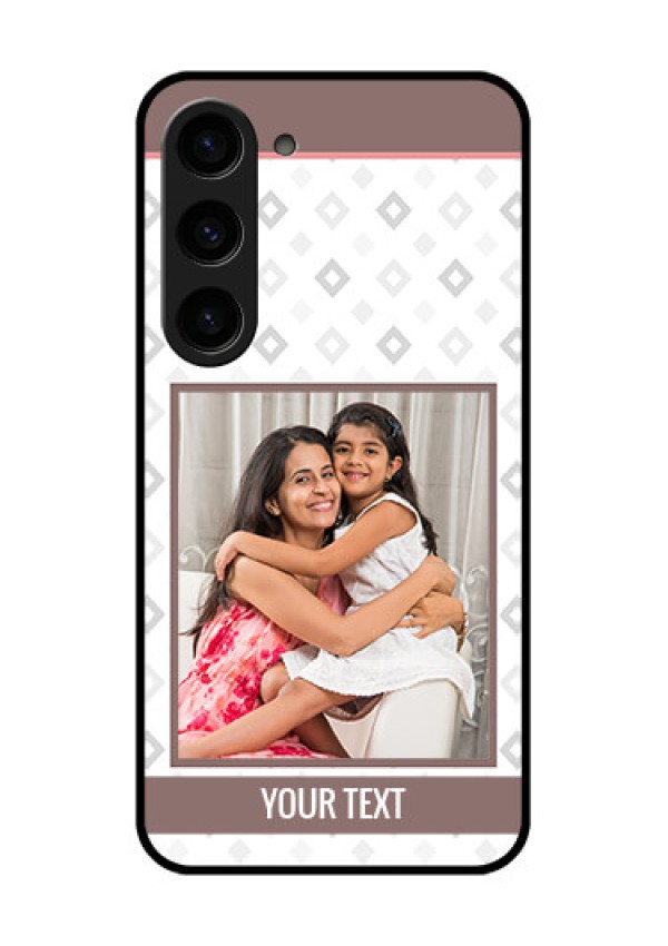 Galaxy S23 5G Photo Printing on Glass Case - Simple Diamond Design