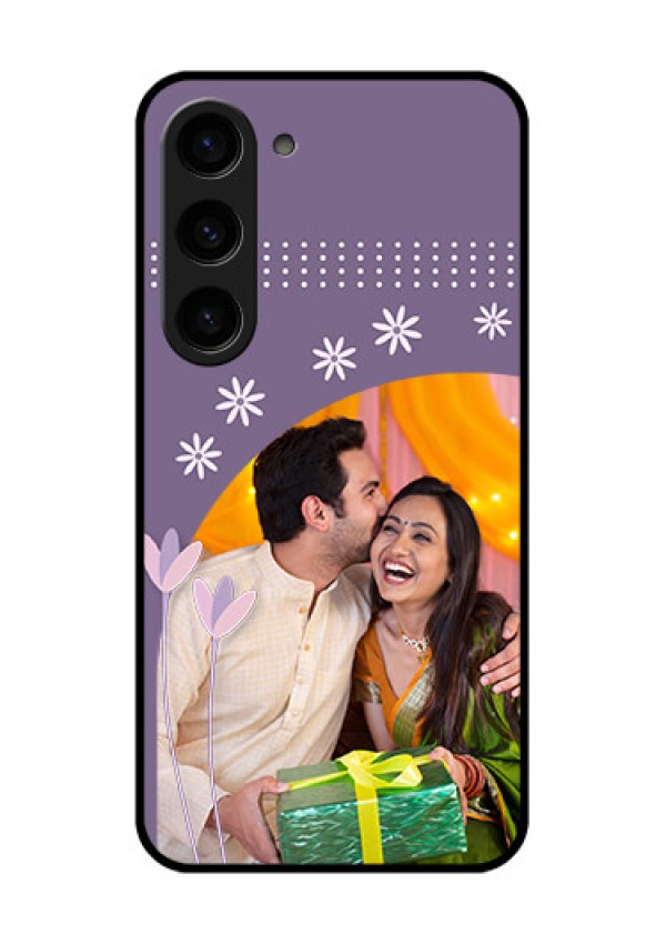 Galaxy S23 5G Custom Glass Mobile Case - Lavender flowers design
