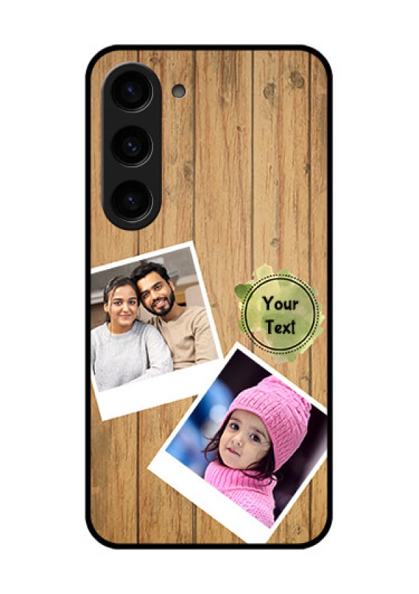 Galaxy S23 5G Custom Glass Phone Case - Wooden Texture Design