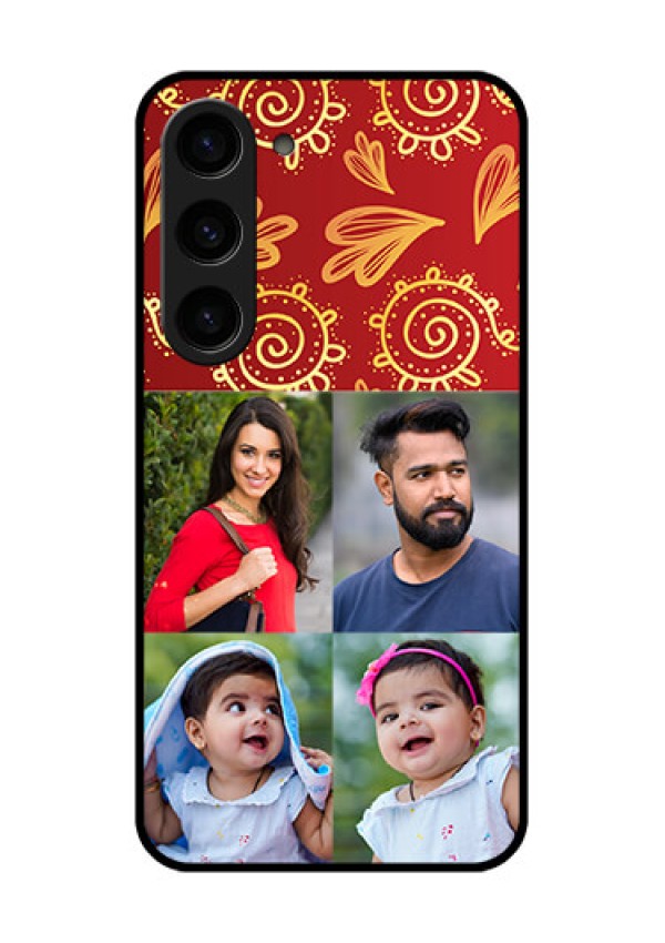 Galaxy S23 5G Photo Printing on Glass Case - 4 Image Traditional Design