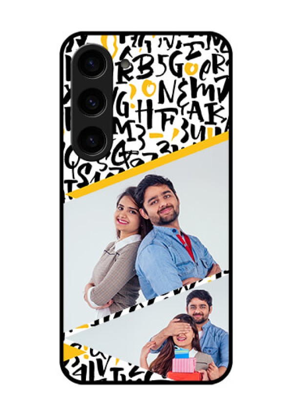 Galaxy S23 5G Custom Glass Mobile Case - Letters Pattern Design