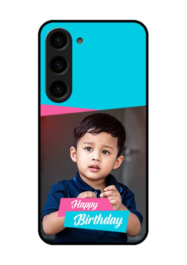 Galaxy S23 5G Personalized Glass Phone Case - Image Holder with 2 Color Design