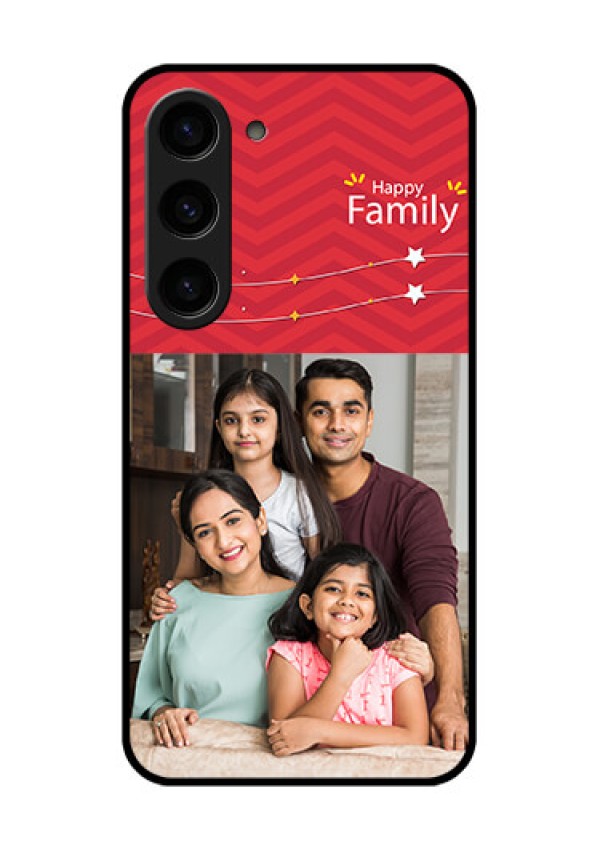 Galaxy S23 5G Personalized Glass Phone Case - Happy Family Design