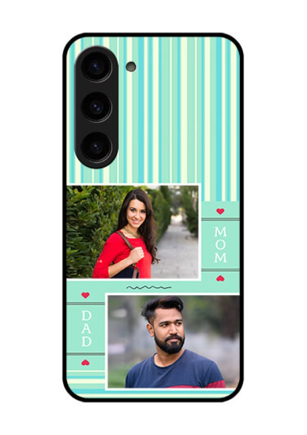 Galaxy S23 5G Custom Glass Phone Case - Mom & Dad Pic Design