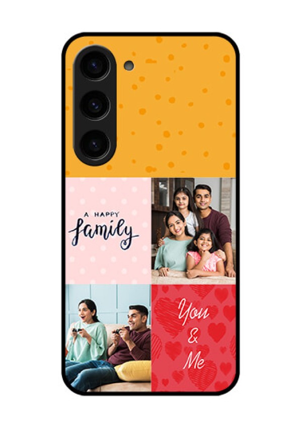 Galaxy S23 5G Personalized Glass Phone Case - Images with Quotes Design
