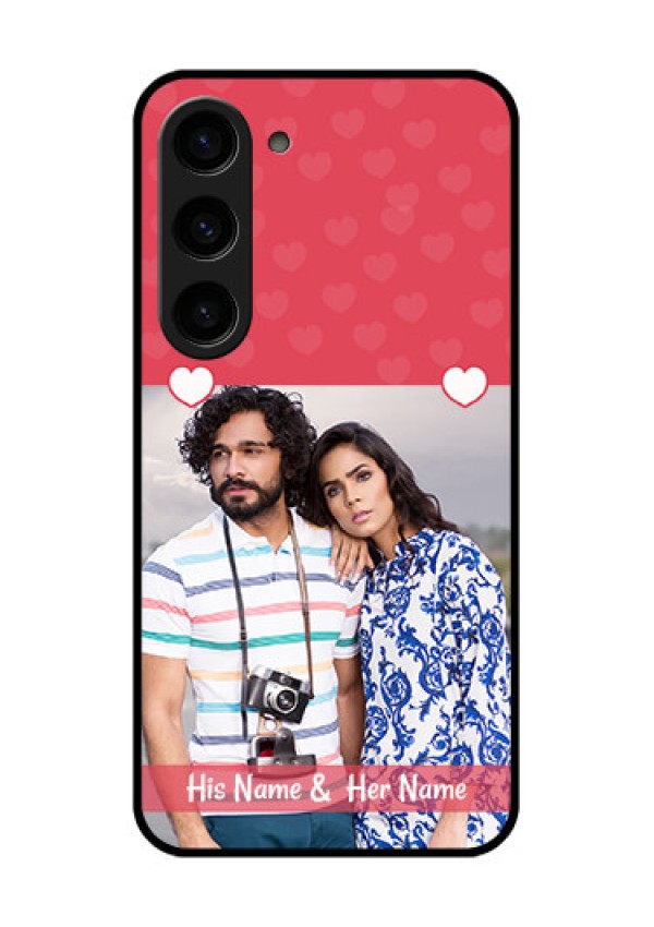 Galaxy S23 5G Photo Printing on Glass Case - Simple Love Design
