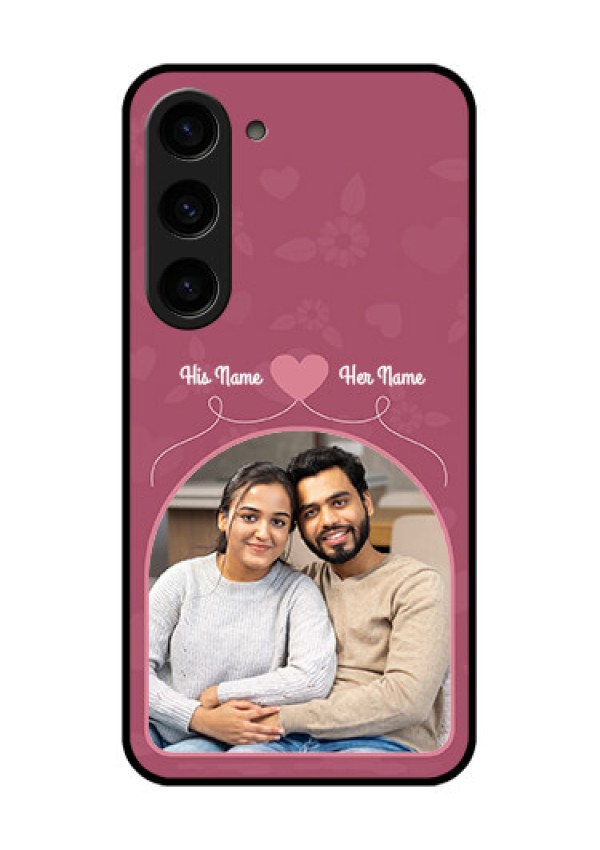 Galaxy S23 5G Photo Printing on Glass Case - Love Floral Design
