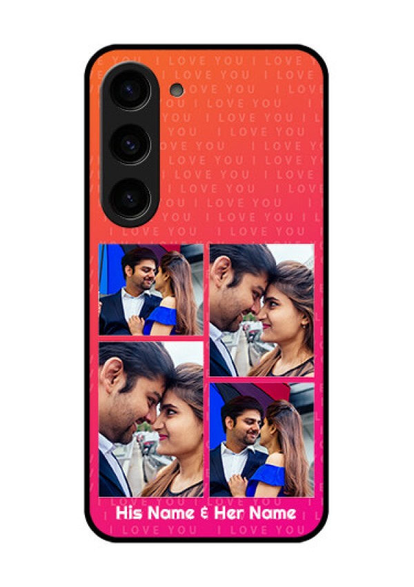 Galaxy S23 5G Custom Glass Phone Case - I Love You Pink Design