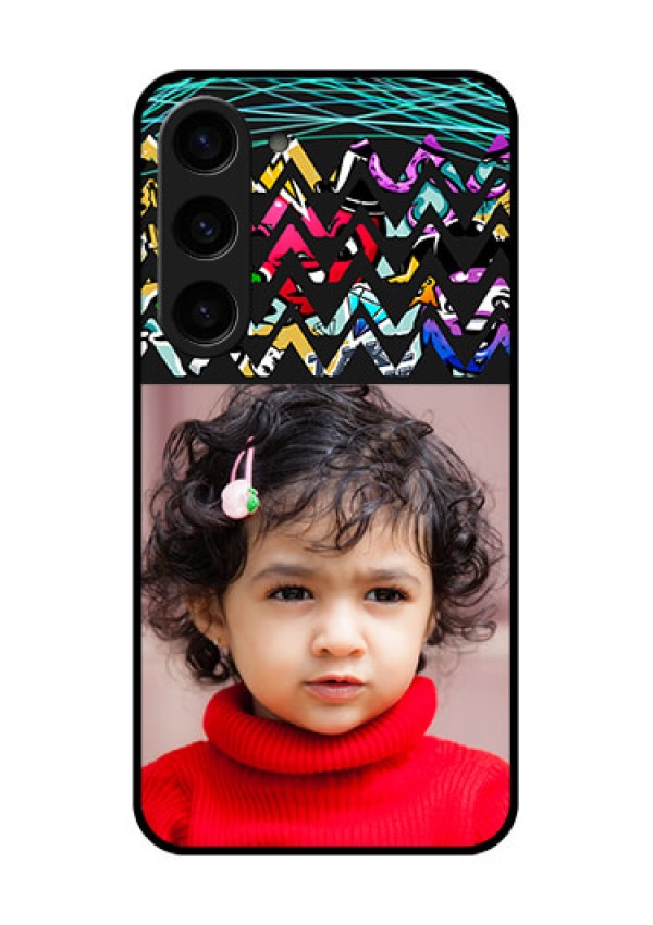 Galaxy S23 5G Personalized Glass Phone Case - Neon Abstract Design