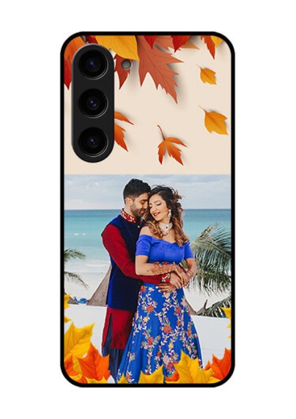 Galaxy S23 5G Photo Printing on Glass Case - Autumn Maple Leaves Design