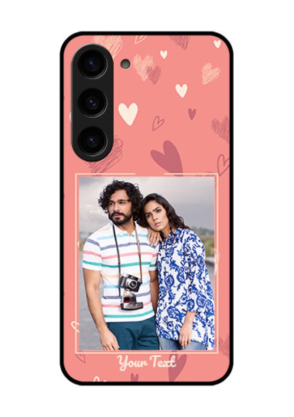 Galaxy S23 5G Custom Glass Phone Case - Love doodle art Design