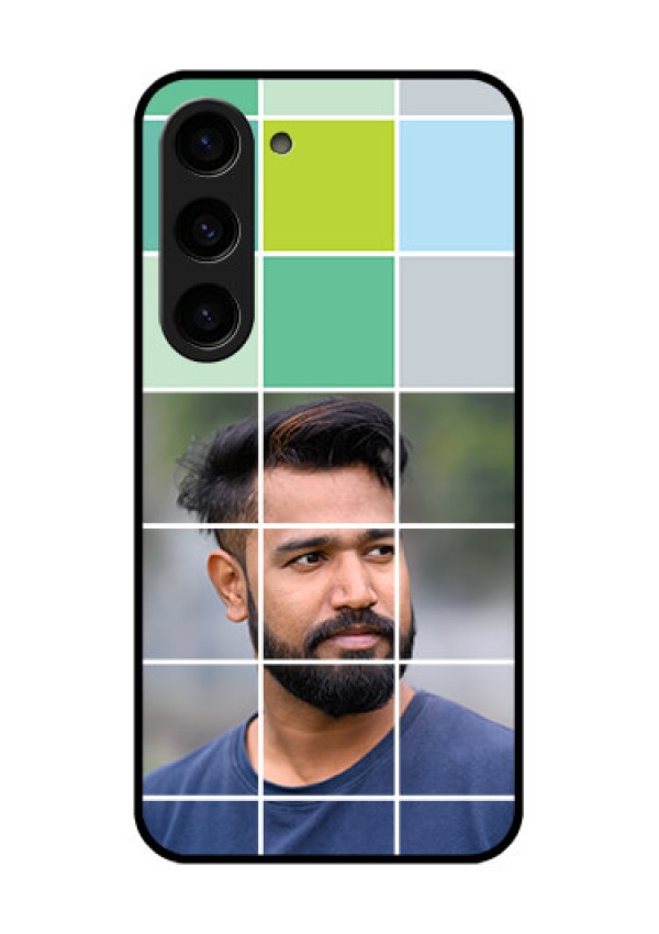 Galaxy S23 5G Photo Printing on Glass Case - with white box pattern