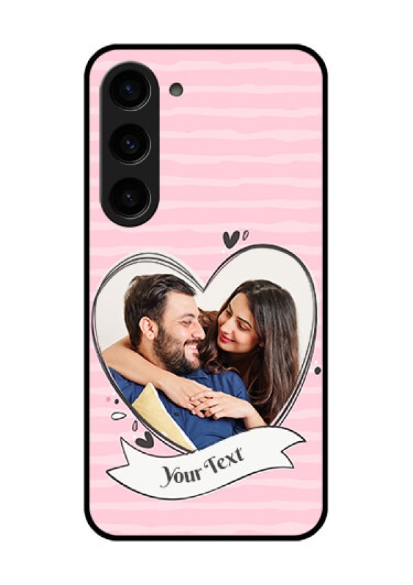 Galaxy S23 5G Custom Glass Phone Case - Vintage Heart Design