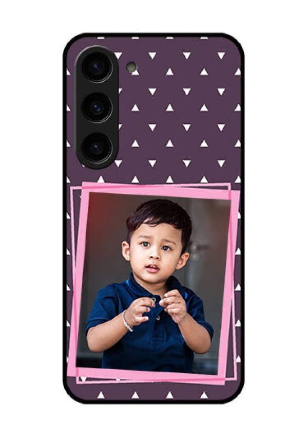 Galaxy S23 5G Custom Glass Mobile Case - Triangle Pattern Dotted Design
