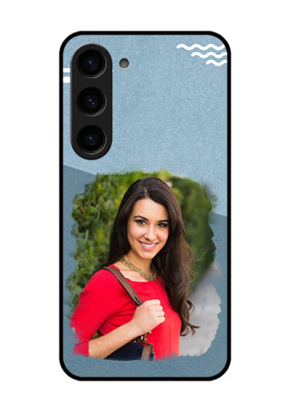 Galaxy S23 5G Custom Glass Mobile Case - Grunge Line Art Design