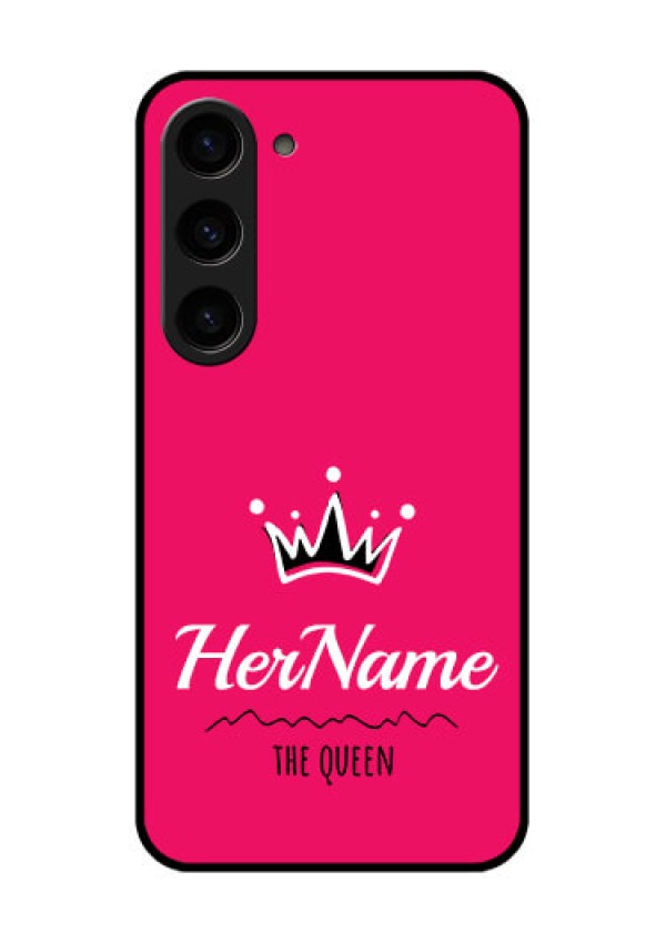 Galaxy S23 5G Glass Phone Case Queen with Name