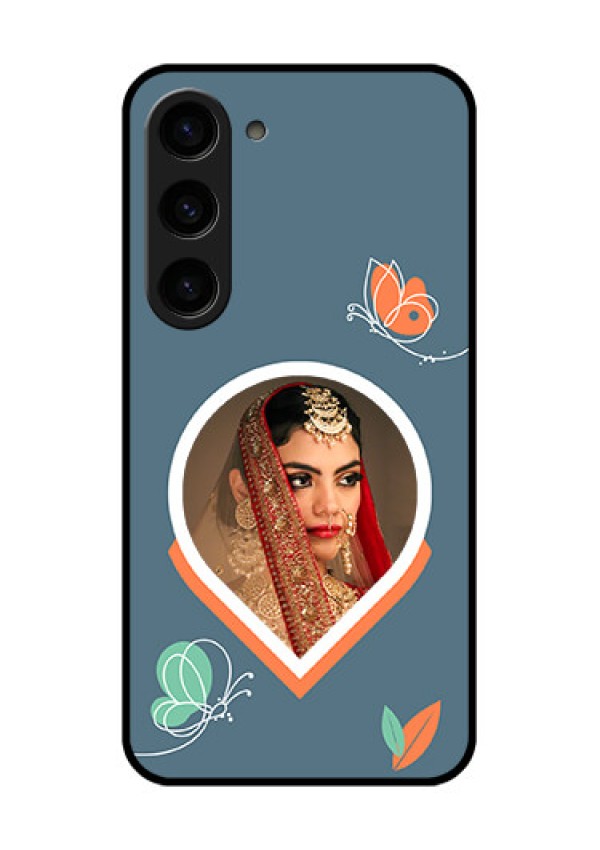 Galaxy S23 5G Custom Glass Mobile Case - Droplet Butterflies Design