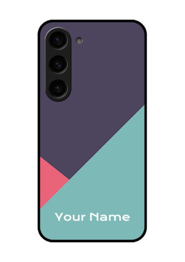Galaxy S23 5G Custom Glass Mobile Case - Tri Color abstract Design