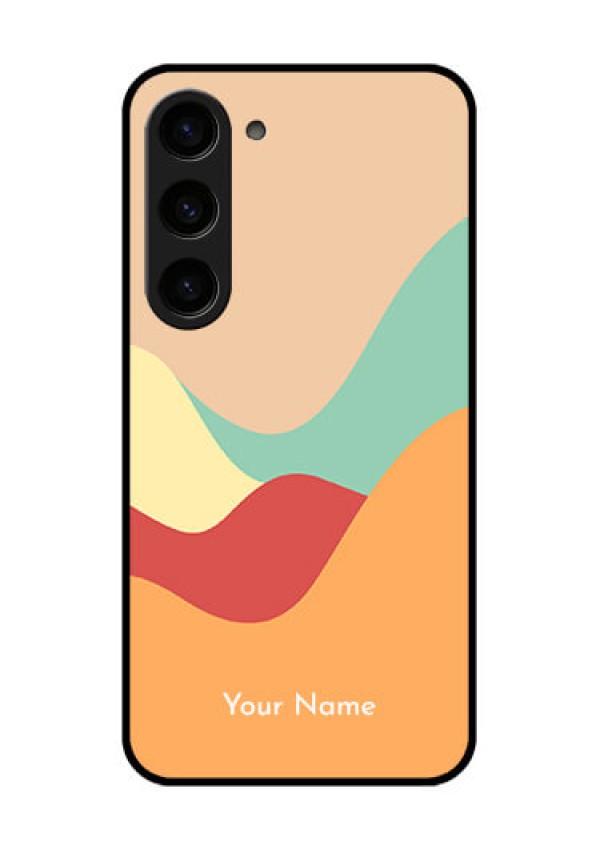 Galaxy S23 5G Personalized Glass Phone Case - Ocean Waves Multi-colour Design