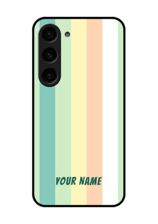Galaxy S23 5G Photo Printing on Glass Case - Multi-colour Stripes Design