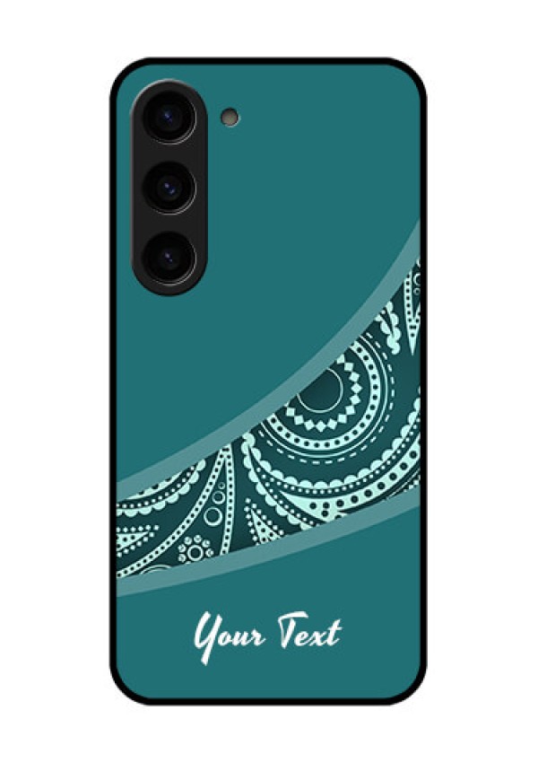 Galaxy S23 5G Photo Printing on Glass Case - semi visible floral Design