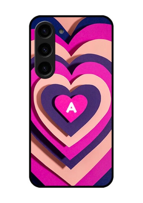 Galaxy S23 5G Custom Glass Mobile Case - Cute Heart Pattern Design