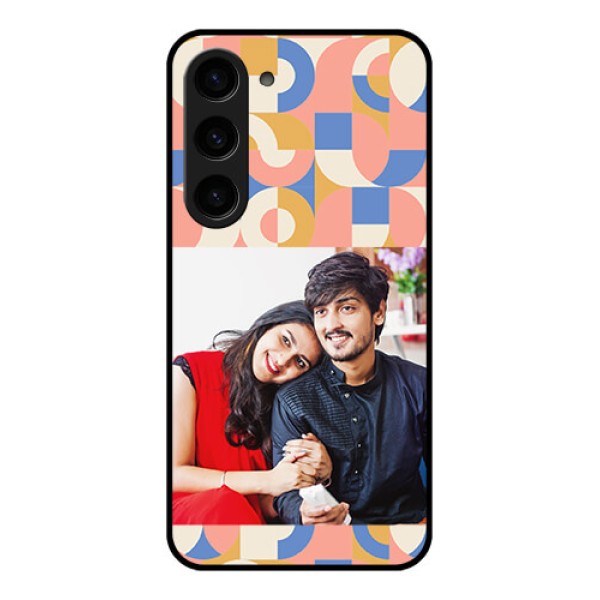 Galaxy S23 5G Photo Printing on Glass Case - Semi-circle Maze Pattern Design