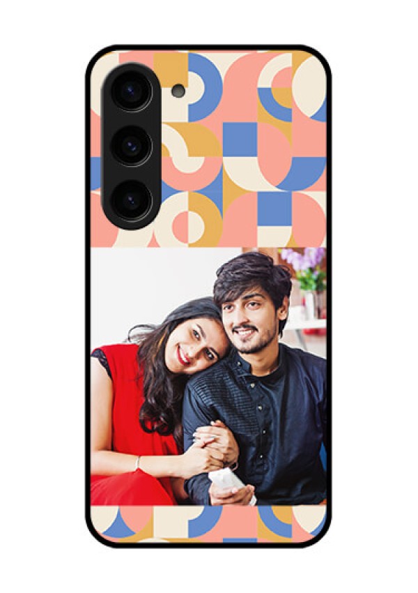 Galaxy S23 5G Photo Printing on Glass Case - Semi-circle Maze Pattern Design