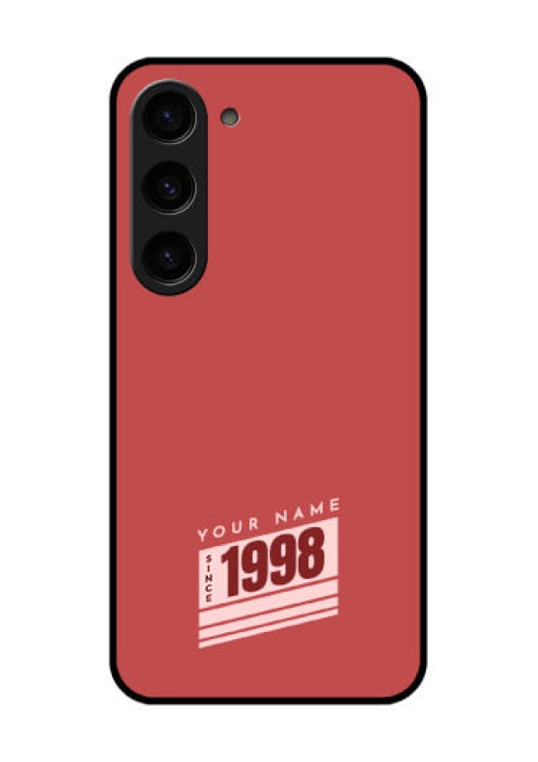 Galaxy S23 5G Custom Glass Phone Case - Red custom year of birth Design