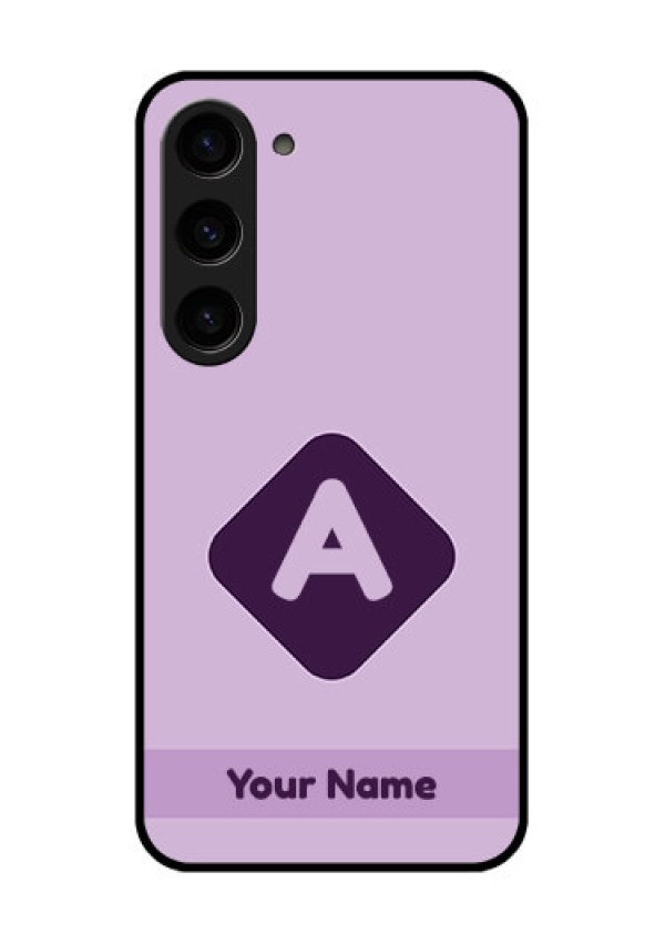 Galaxy S23 5G Custom Glass Mobile Case - Custom Letter in curved badge Design