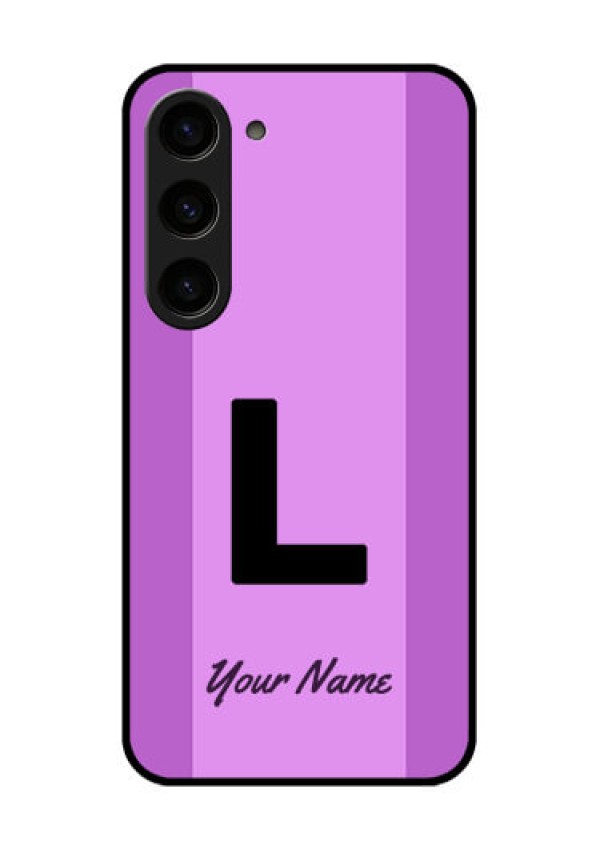 Galaxy S23 5G Custom Glass Phone Case - Tricolor custom text Design
