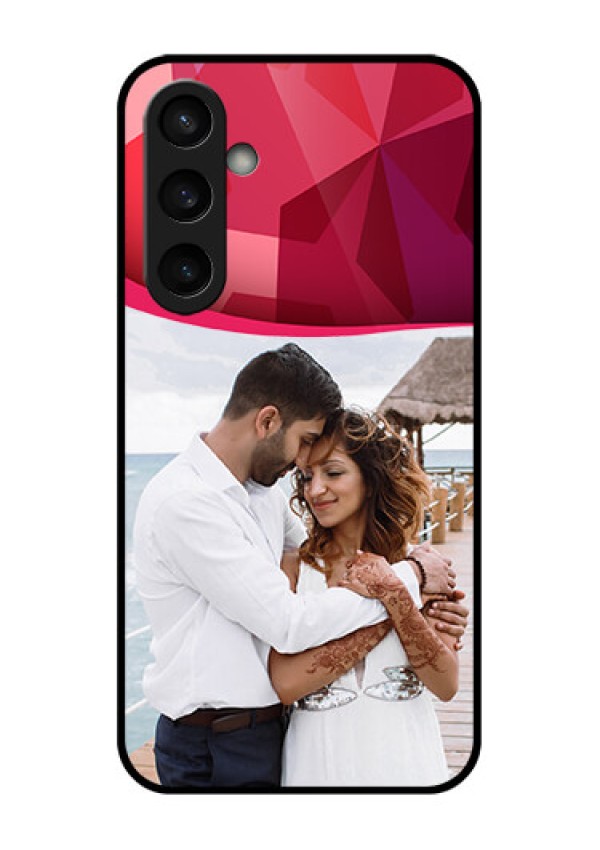 Samsung Galaxy S23 FE 5G Custom Glass Phone Case - Red Abstract Design
