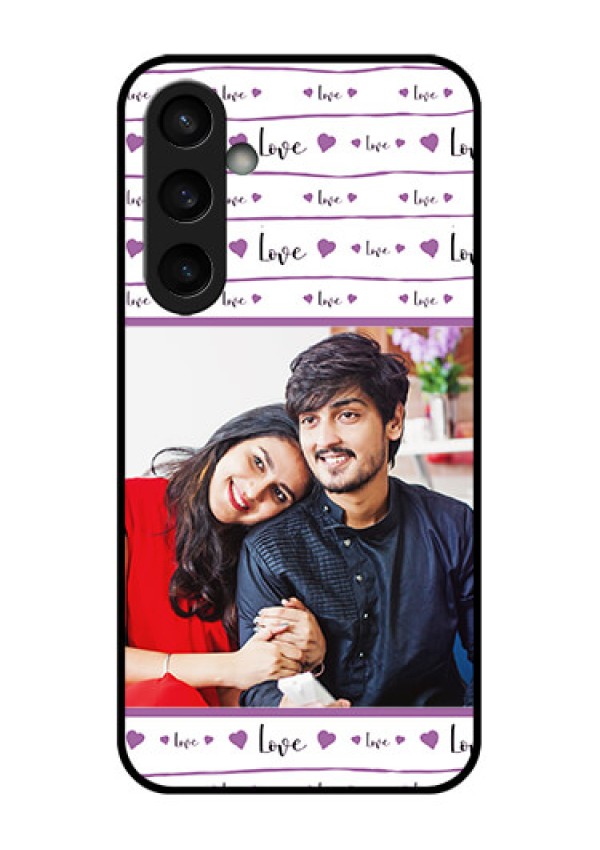 Samsung Galaxy S23 FE 5G Custom Glass Phone Case - Couples Heart Design