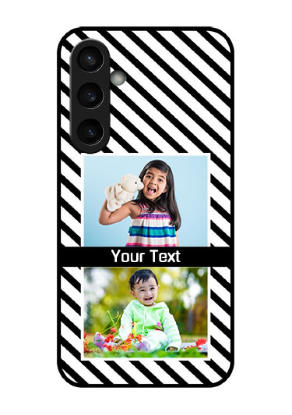 Samsung Galaxy S23 FE 5G Custom Glass Phone Case - Black And White Stripes Design