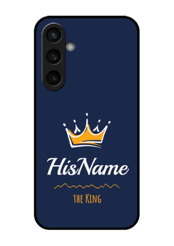 Samsung Galaxy S23 FE 5G Custom Glass Phone Case - King With Name Design