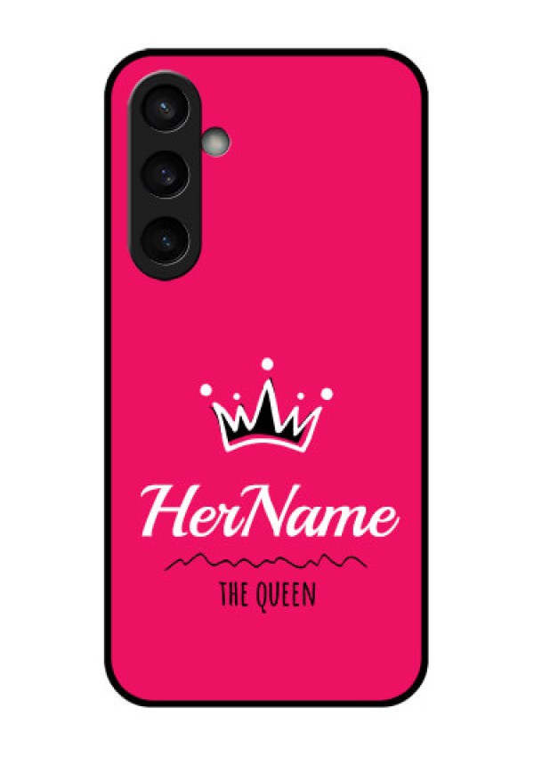 Samsung Galaxy S23 FE 5G Custom Glass Phone Case - Queen With Name Design