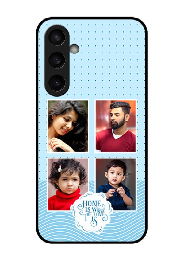 Samsung Galaxy S23 FE 5G Custom Glass Phone Case - Cute Love Quote With 4 Pic Upload Design