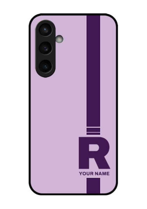 Samsung Galaxy S23 FE 5G Custom Glass Phone Case - Simple Dual Tone Stripe With Name Design