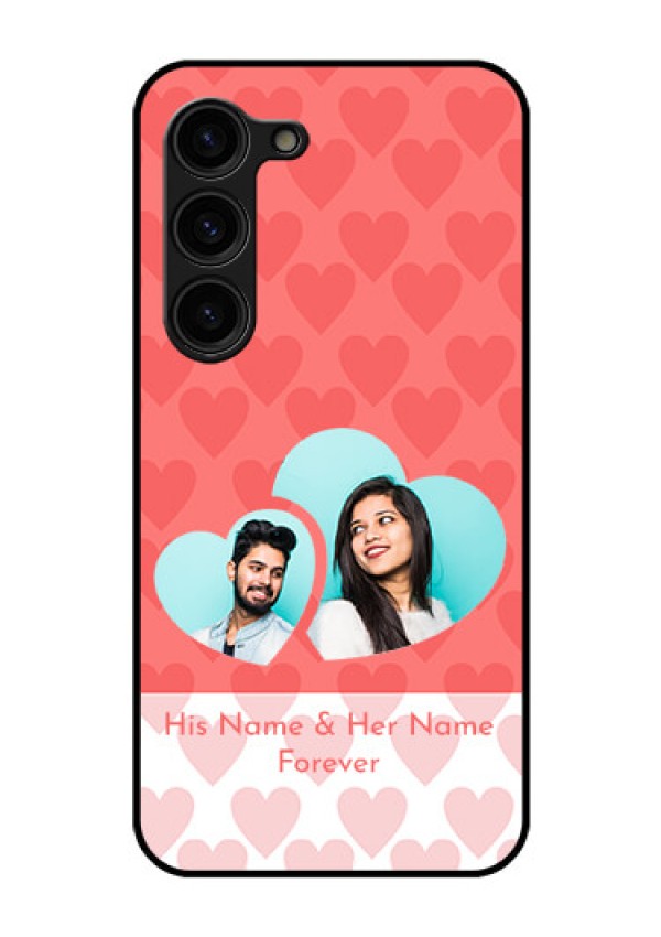 Galaxy S23 Plus 5G Personalized Glass Phone Case - Couple Pic Upload Design