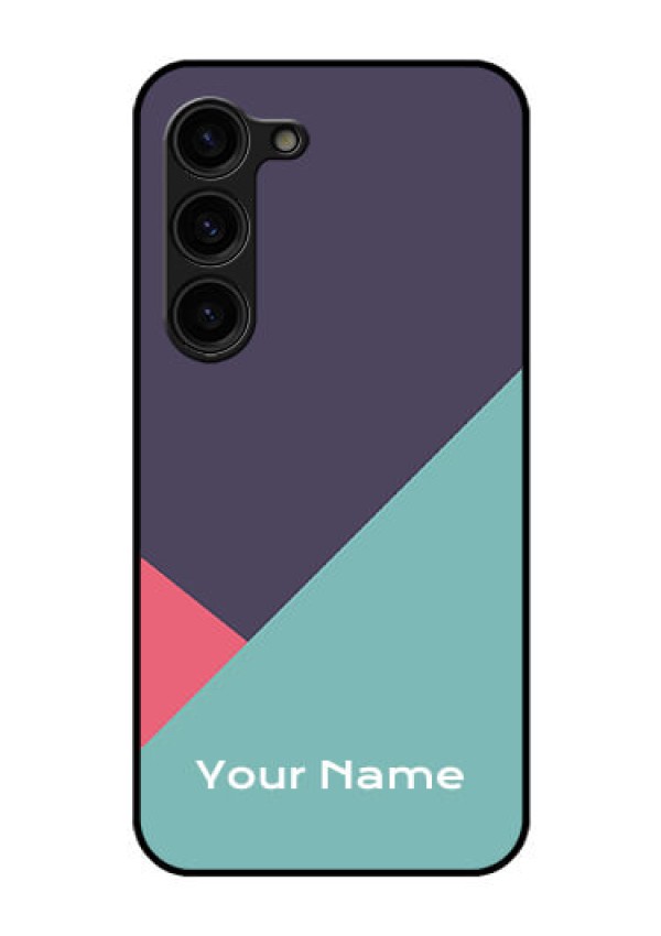 Galaxy S23 Plus 5G Custom Glass Mobile Case - Tri Color abstract Design