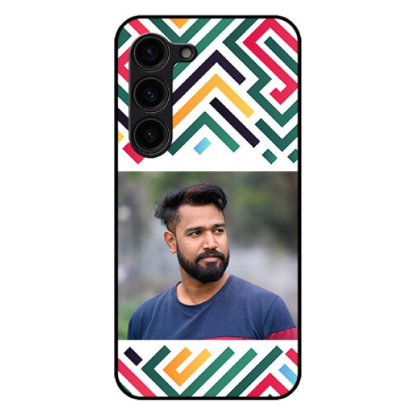 Galaxy S23 Plus 5G Personalized Glass Phone Case - Colorful Maze Pattern Design Galaxy S23 Plus 5G Personalized Glass Phone Case - Colorful Maze Pattern Design