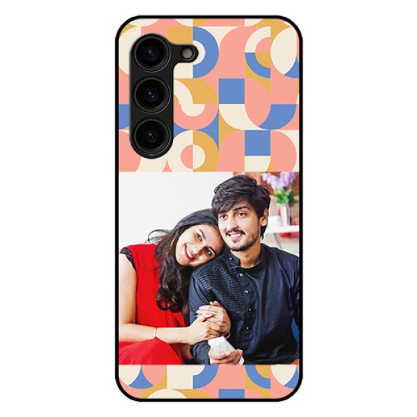 Galaxy S23 Plus 5G Photo Printing on Glass Case - Semi-circle Maze Pattern Design