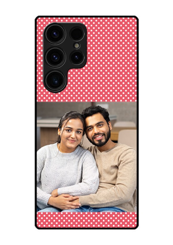 Galaxy S23 Ultra 5G Custom Glass Phone Case - White Dotted Design