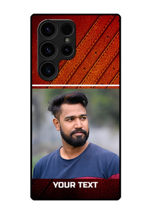 Galaxy S23 Ultra 5G Personalized Glass Phone Case - Leather Phone Case Design