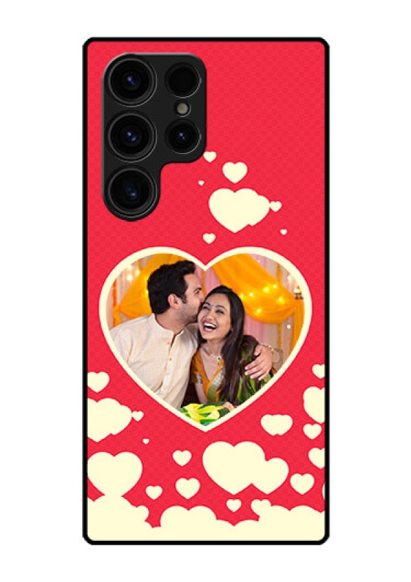 Galaxy S23 Ultra 5G Custom Glass Mobile Case - Love Symbols Phone Cover Design