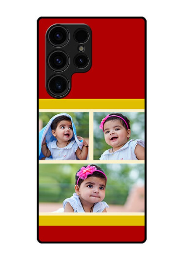 Galaxy S23 Ultra 5G Custom Glass Mobile Case - Multiple Pic Upload Design